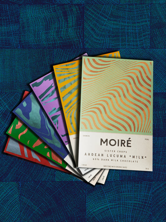 6 BAR - ENTIRE MOIRÉ LINE BUNDLE-- Dark Chocolates Sweetened with Dates